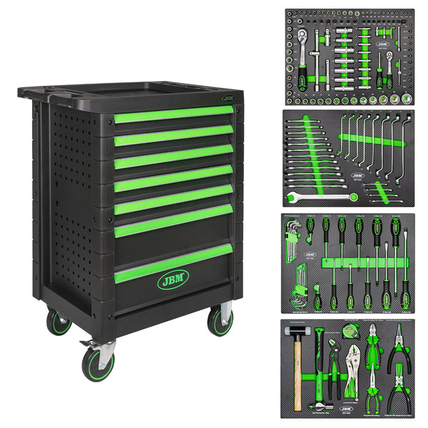 7 DRAWER TOOL TROLLEY TOOLS INCLUDED (172 piece)