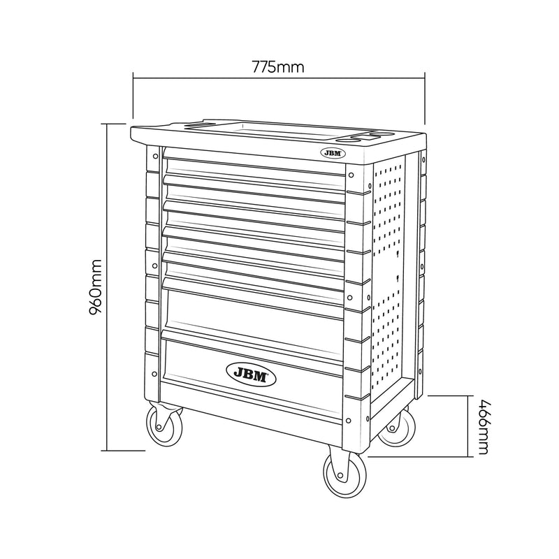 7 DRAWER TOOL TROLLEY TOOLS INCLUDED (172 piece)